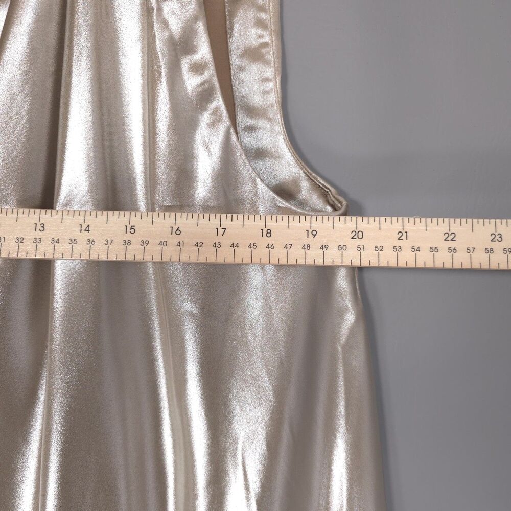 ANTHROPOLOGIE Womens New Mini Dress MEDIUM Gold Sleeveless Shine Metallic 095799 - Picture 5 of 15